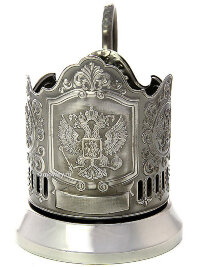 Никелированный подстаканник &quot;Герб&quot; Кольчугино